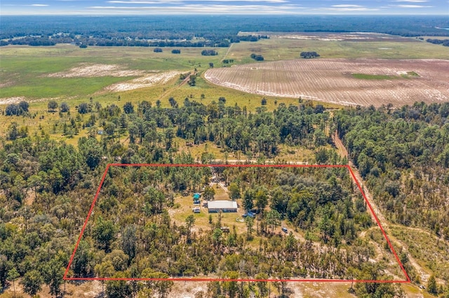 bird's eye view featuring a rural view