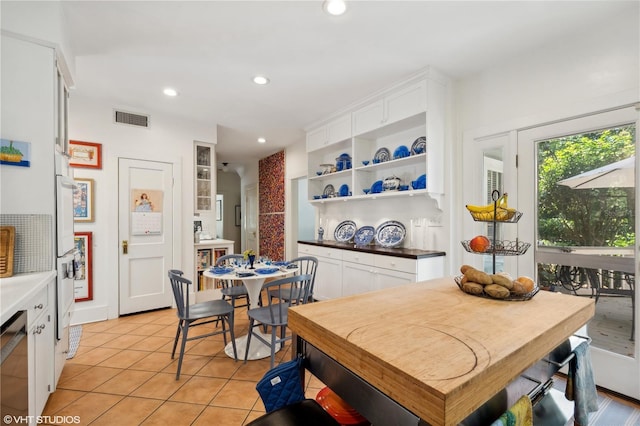 view of tiled dining space