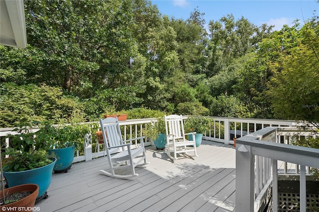 view of wooden deck