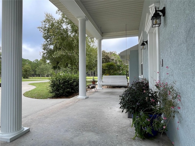 view of patio with covered porch