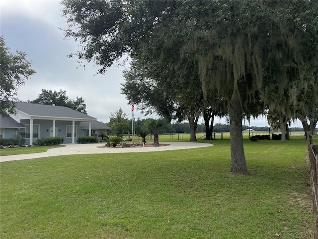 view of home's community featuring a lawn