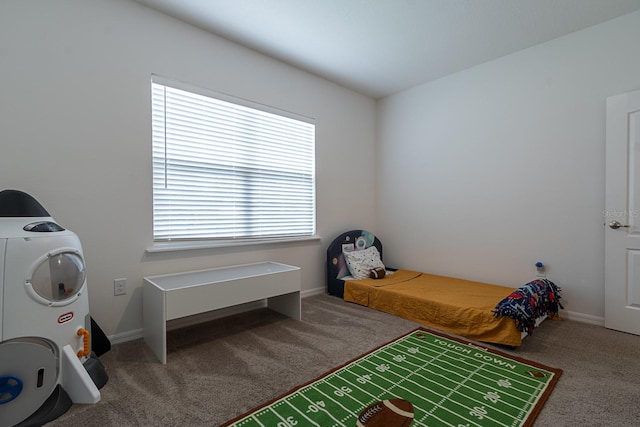 bedroom with carpet and multiple windows