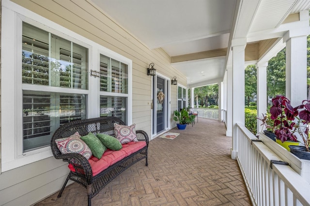 view of patio / terrace featuring covered porch