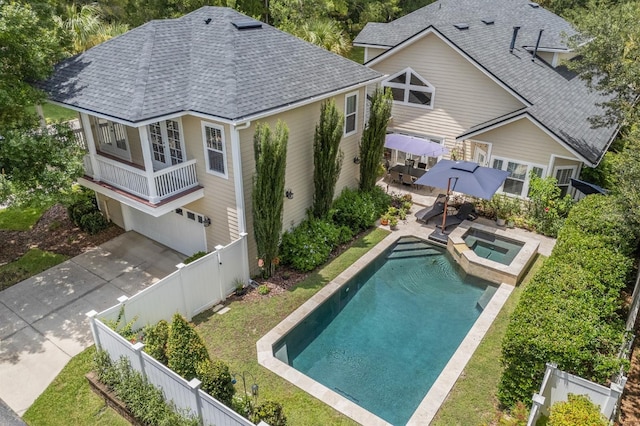 view of pool with a patio area