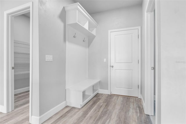 mudroom with light wood-type flooring