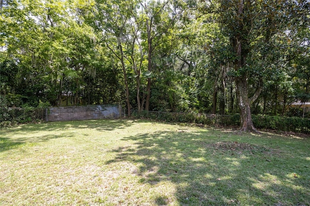 view of yard with fence