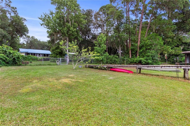 view of yard featuring fence