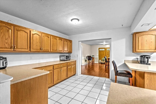 kitchen with light wood-type flooring