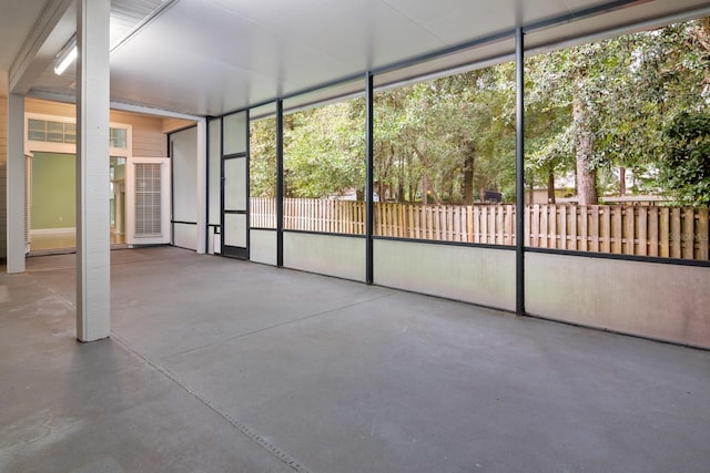 view of unfurnished sunroom