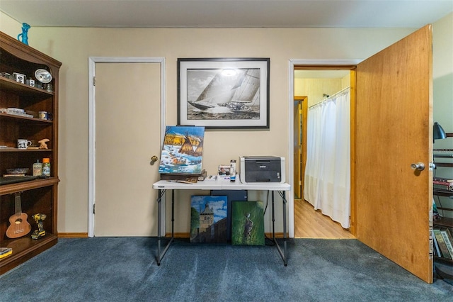 office area featuring light hardwood / wood-style flooring