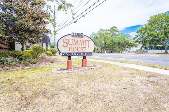 view of community sign