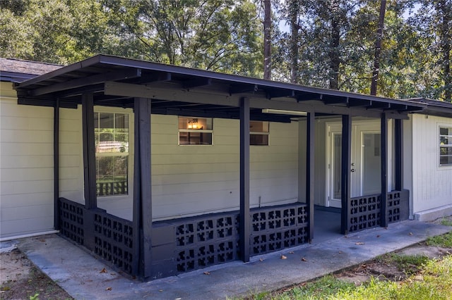 view of home's exterior with covered porch