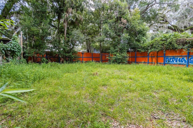 view of yard featuring fence