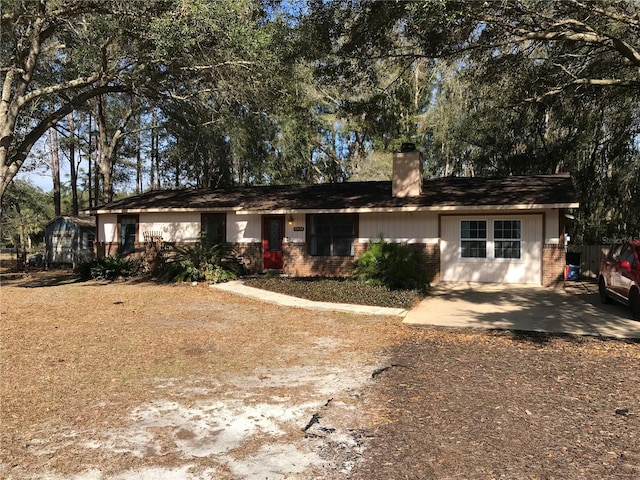 view of single story home