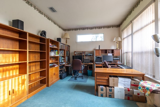 view of carpeted office