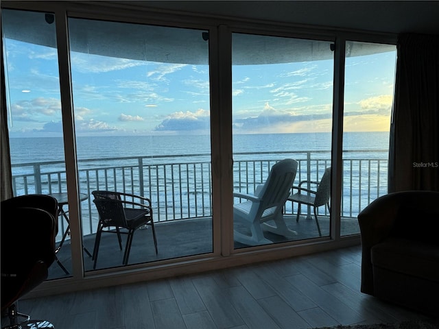 balcony with a water view