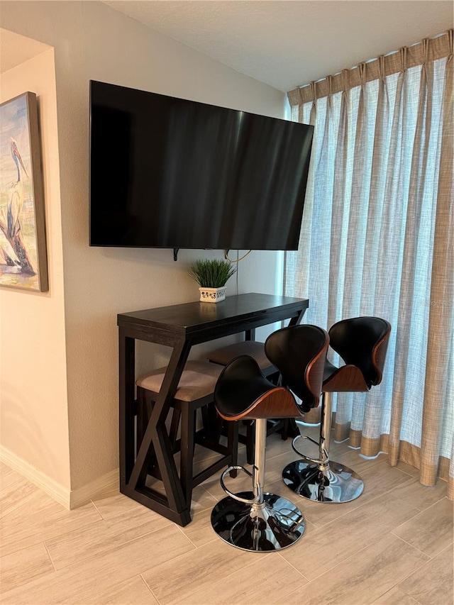 dining area featuring light hardwood / wood-style flooring