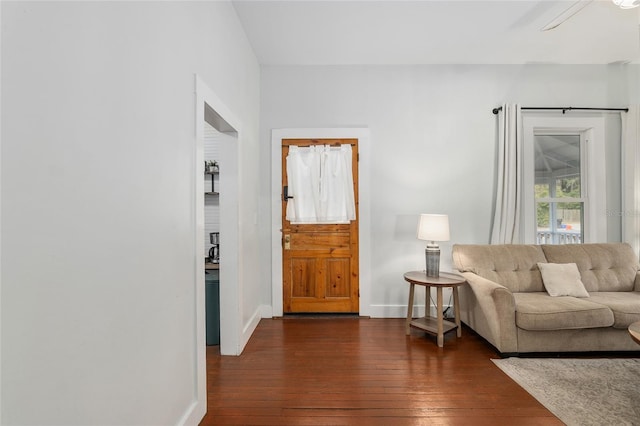 foyer featuring dark hardwood / wood-style flooring