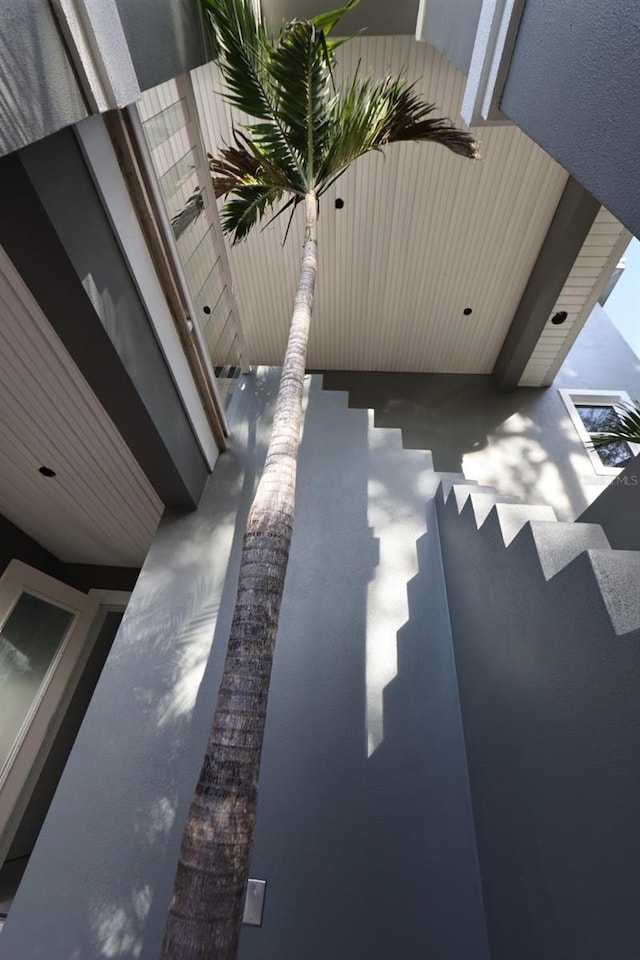 exterior details with concrete floors