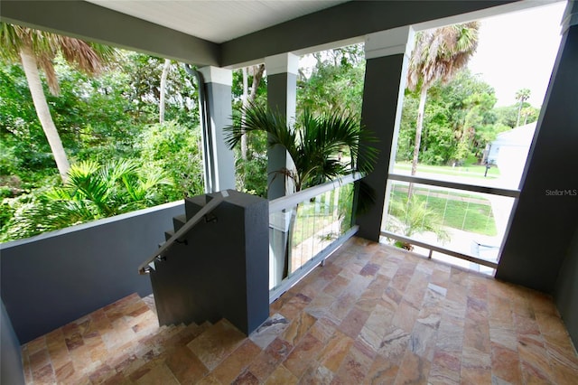 view of unfurnished sunroom