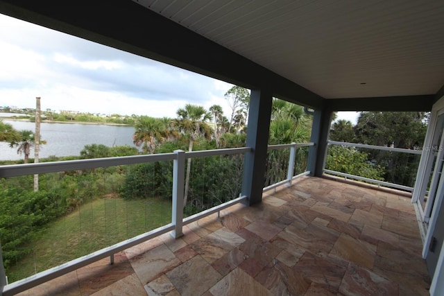 balcony with a water view