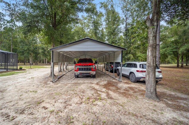 view of parking featuring a carport