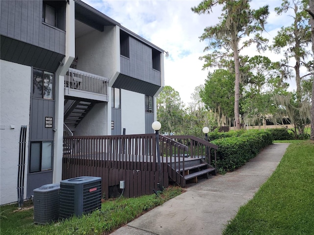 exterior space featuring a wooden deck