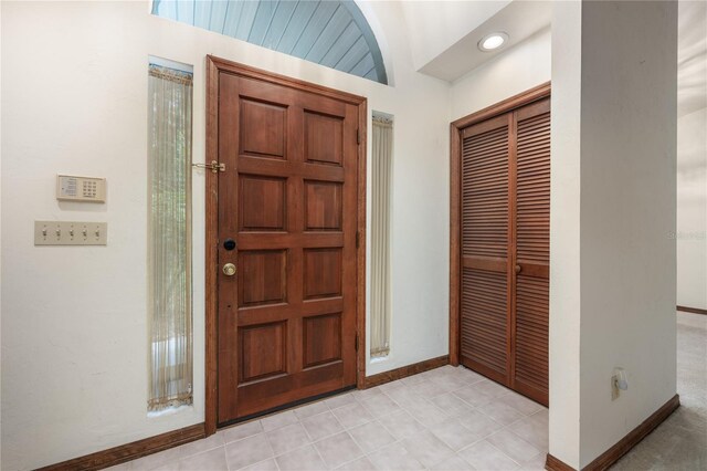 view of tiled foyer entrance