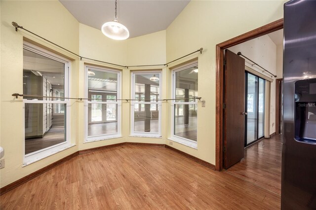 interior space with hardwood / wood-style floors