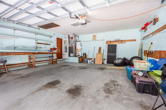 garage with water heater