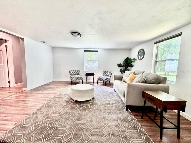 520 SE 5th St, Williston, FL 32696 - living area featuring visible vents, a wealth of natural light, and wood finished floors
