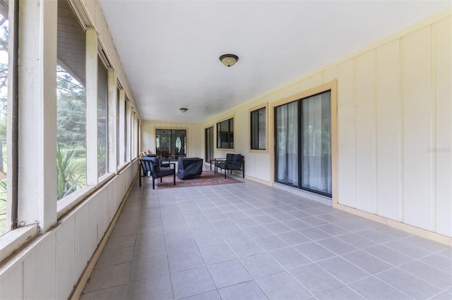 view of unfurnished sunroom