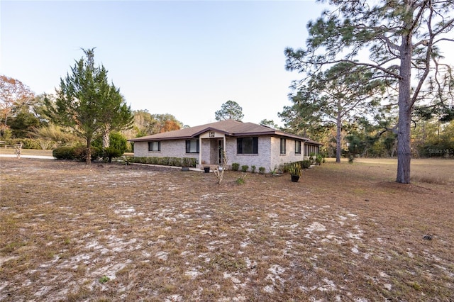 view of single story home