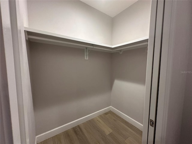 spacious closet featuring hardwood / wood-style flooring