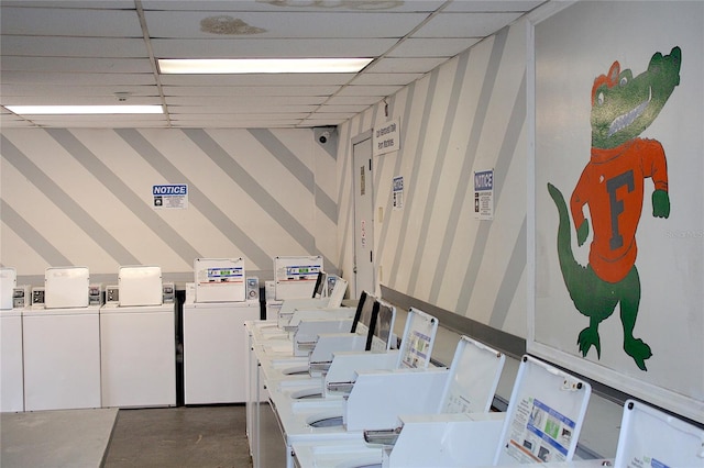 interior space featuring washer and dryer