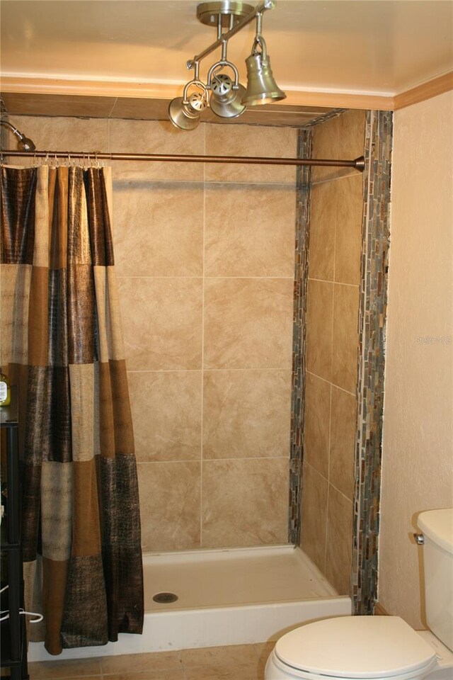 bathroom featuring toilet and walk in shower