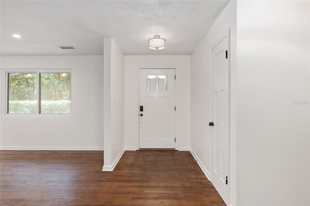 foyer featuring dark hardwood / wood-style flooring