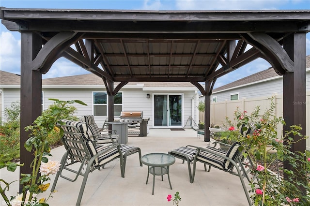 view of patio with grilling area