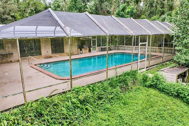 outdoor pool with a patio