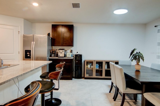 view of tiled dining room