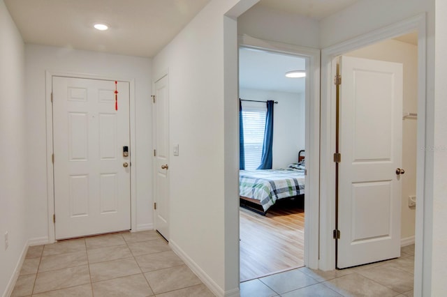 foyer entrance featuring light hardwood / wood-style flooring