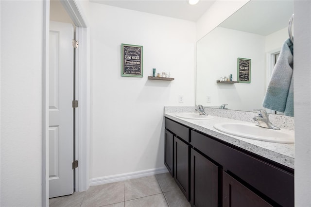 bathroom featuring tile patterned flooring and vanity