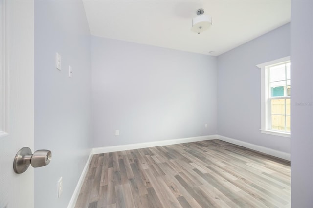 empty room featuring light wood-type flooring