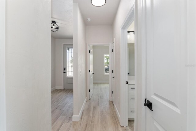 hallway featuring light hardwood / wood-style flooring