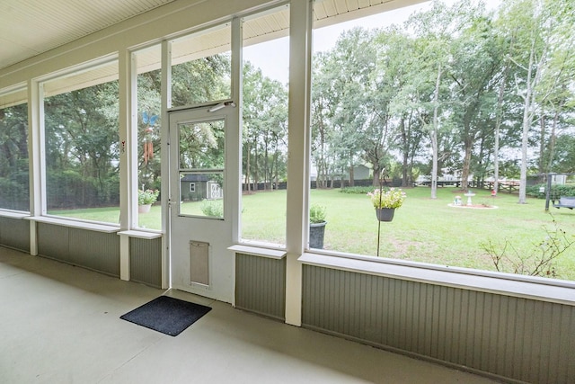 interior space with concrete floors