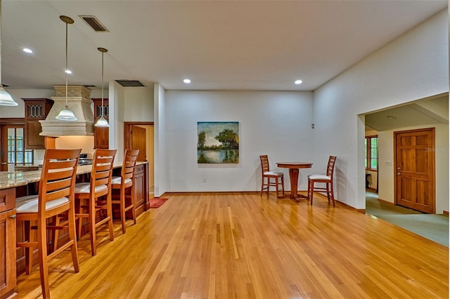 dining room featuring light wood-type flooring