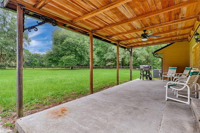 view of patio / terrace with ceiling fan