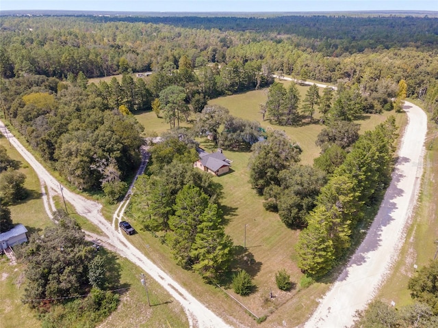 birds eye view of property featuring a rural view