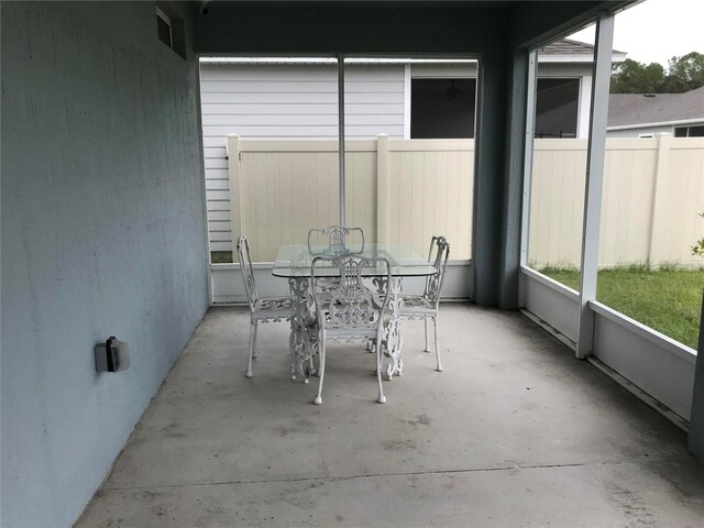 view of unfurnished sunroom