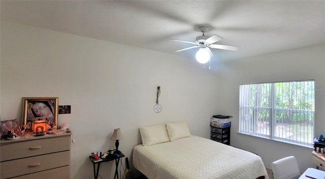 bedroom with ceiling fan